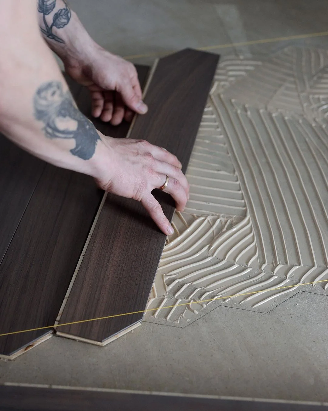Professional hardwood flooring installation in Houston home