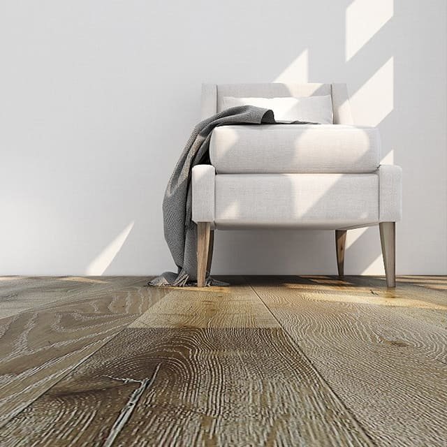Ashen Vale hardwood flooring detail view 2 - Wire Brushed texture and grain pattern