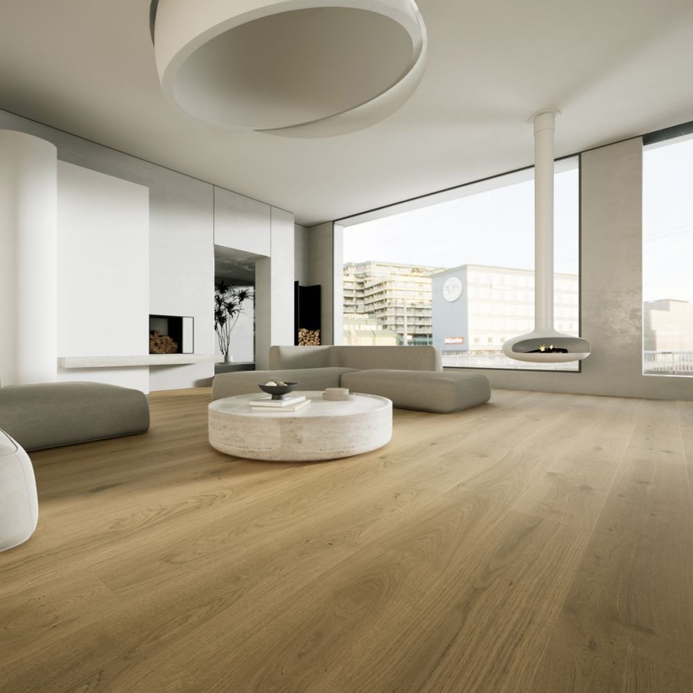 Cassis hardwood flooring detail view 4 - Brushed texture and grain pattern