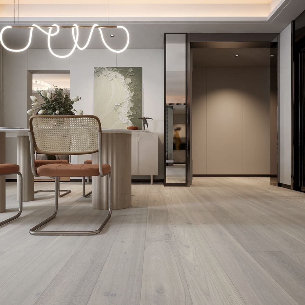 Doha hardwood flooring detail view 2 - Brushed texture and grain pattern