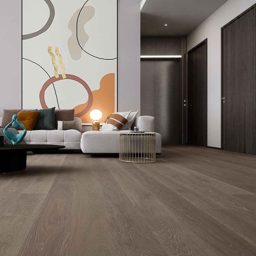 Ghent hardwood flooring detail view 4 - Brushed texture and grain pattern