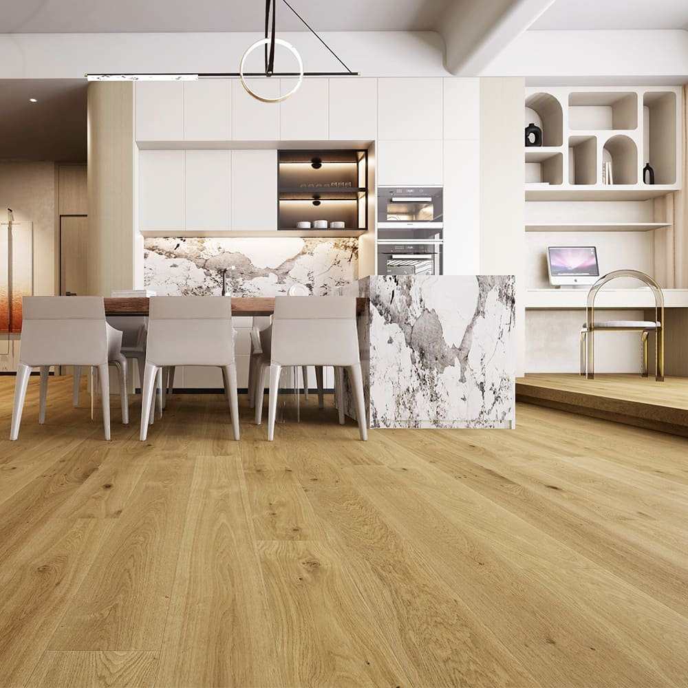 Korcula hardwood flooring detail view 3 - Brushed texture and grain pattern