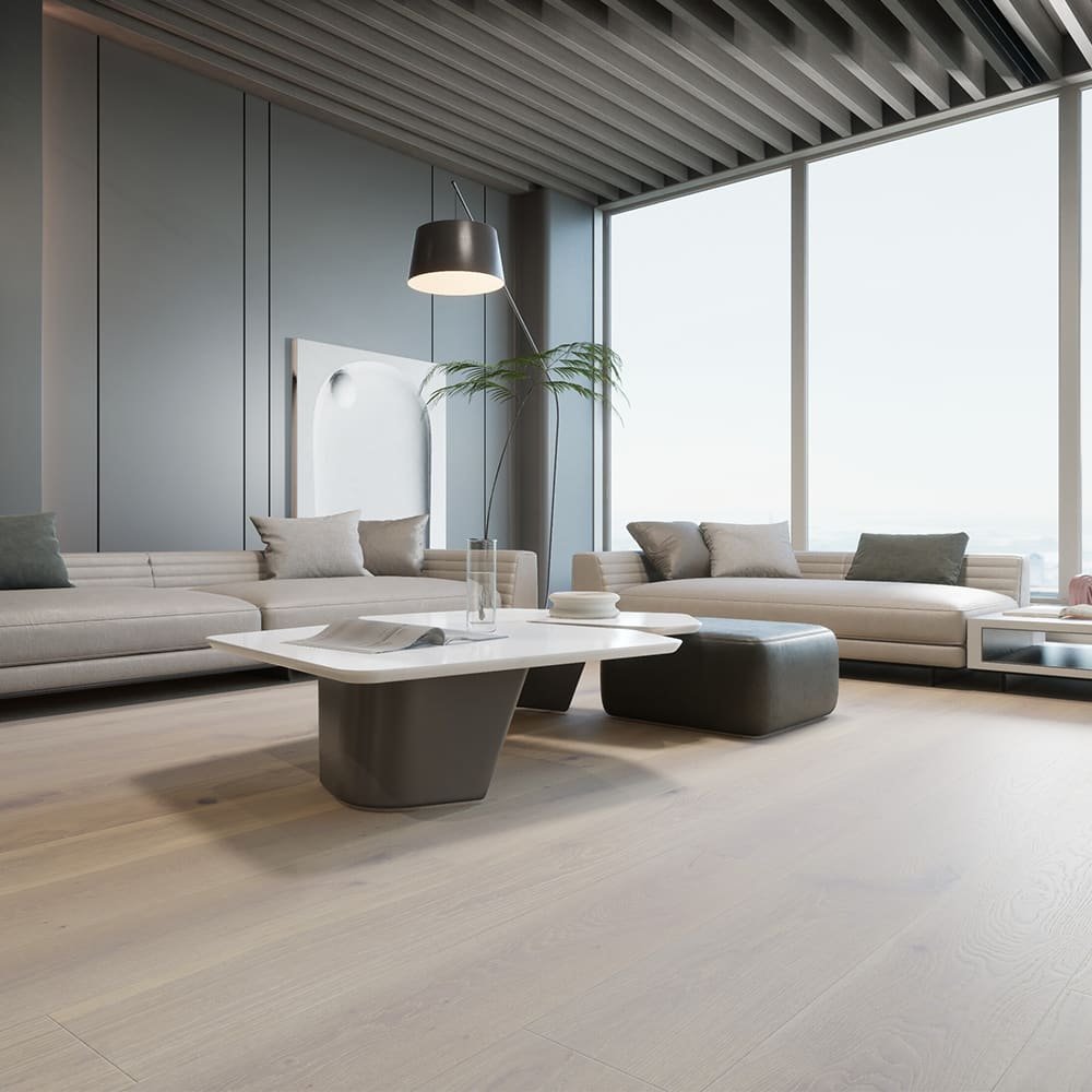 Lucca hardwood flooring detail view 4 - Brushed texture and grain pattern