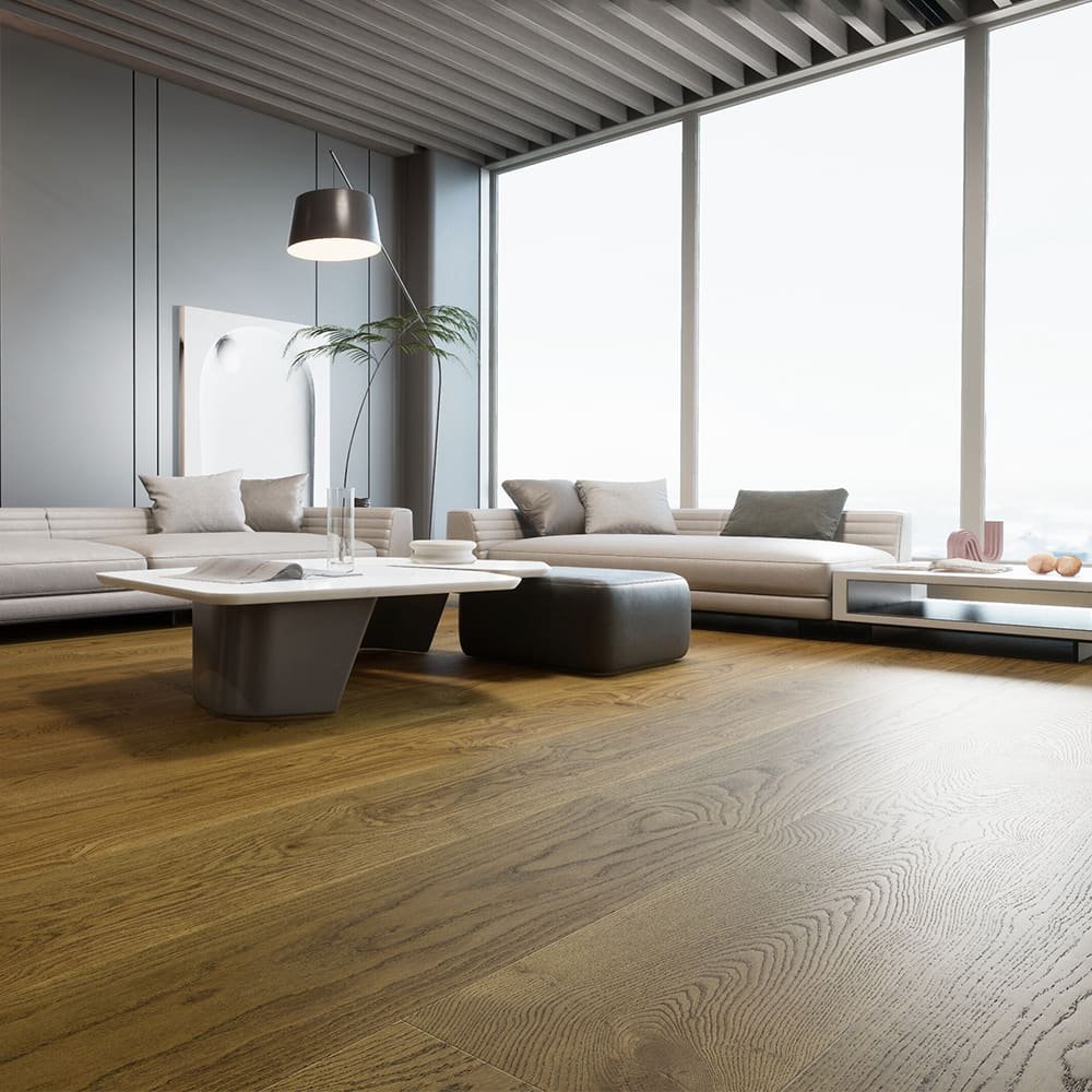 Marseille hardwood flooring detail view 4 - Brushed texture and grain pattern