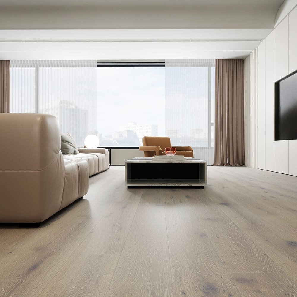 Positano hardwood flooring detail view 3 - Brushed texture and grain pattern