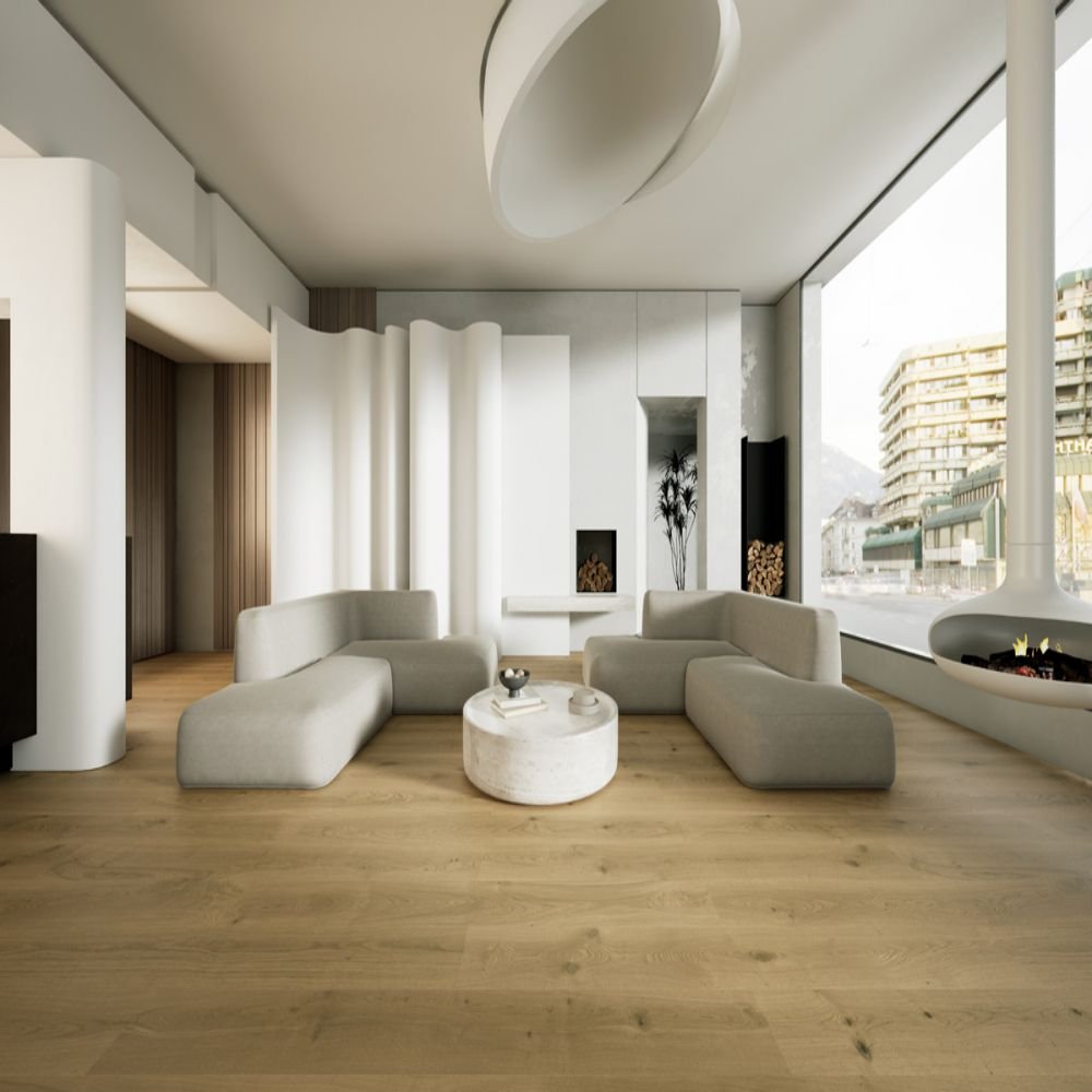 Ragusa hardwood flooring detail view 2 - Brushed texture and grain pattern