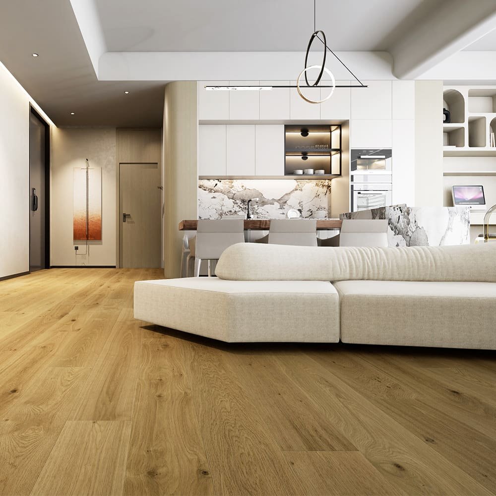 Ravello hardwood flooring detail view 5 - Brushed texture and grain pattern