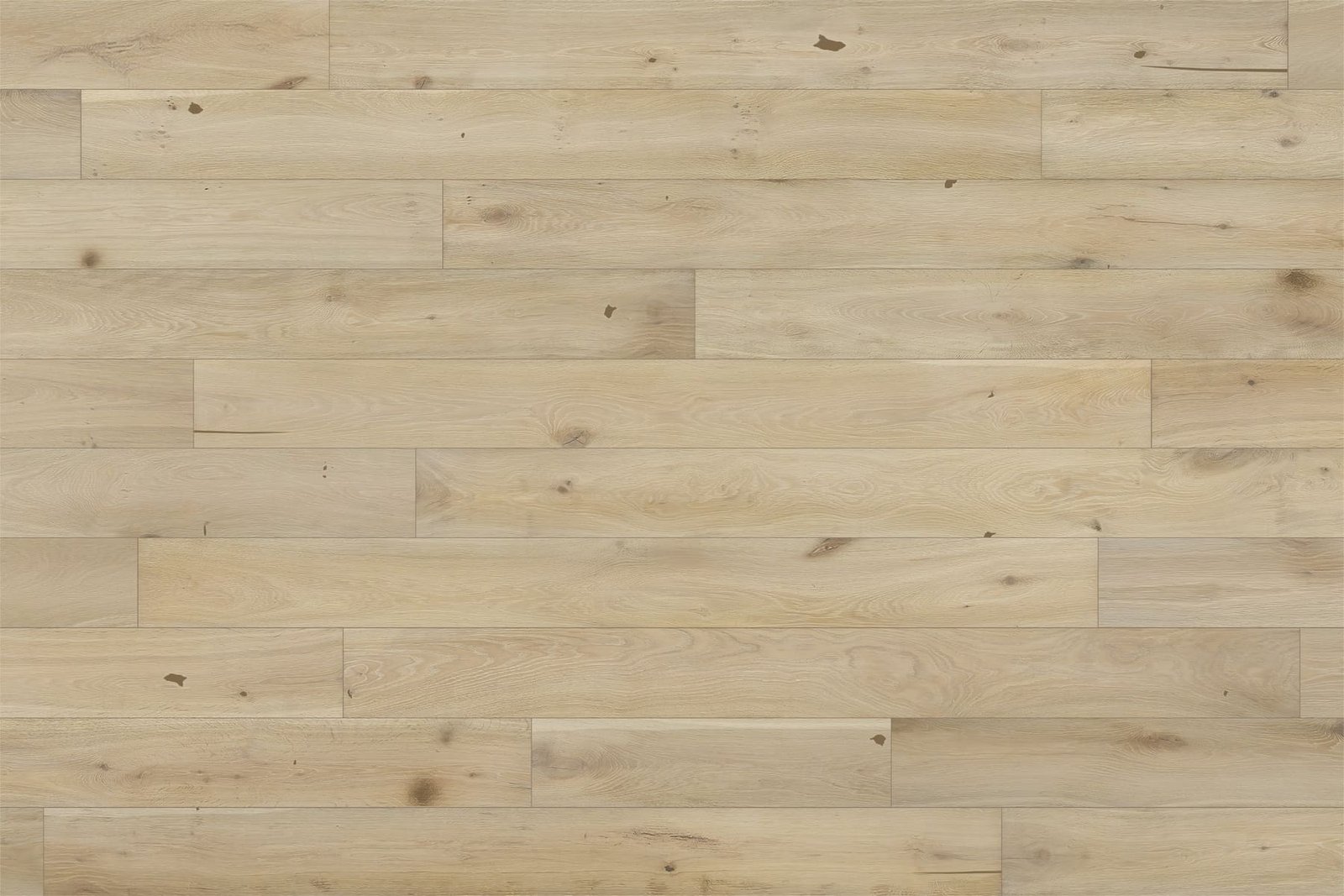 Silver Dune Character grade European White Oak hardwood flooring with Wire Brushed surface - 8-5/8" wide planks installed in Houston home interior
